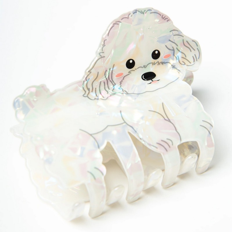 Fermacapelli a forma di cane maltese bianco, perfetto come idea regalo per donna