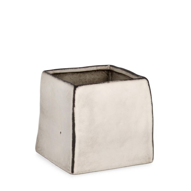 Vaso quadrato Nikos fatto a mano in gres