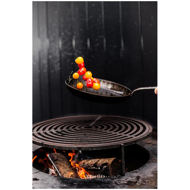 Padella in acciaio forgiato e martellato a mano