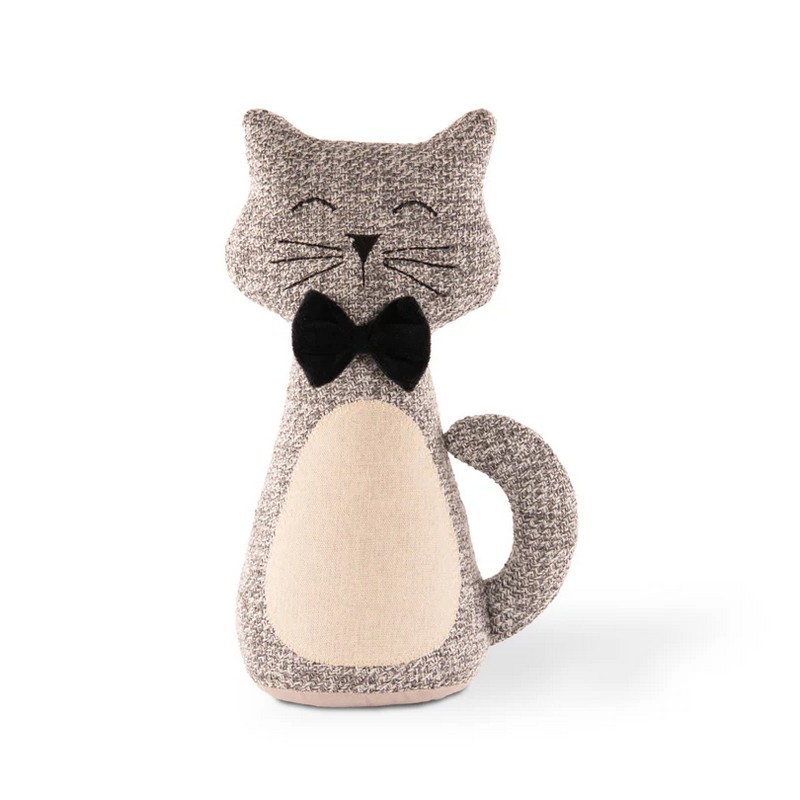 Fermaporta a forma di gatto con papillon