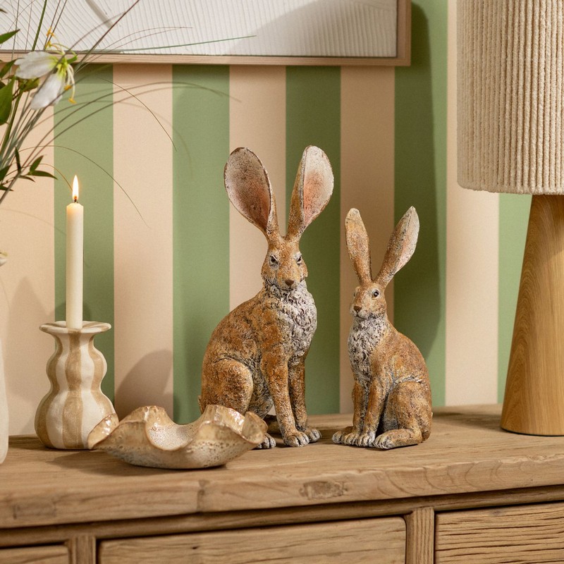 Coniglio decorativo in resina alto 32 cm