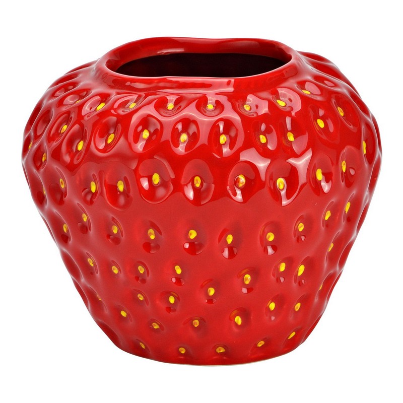 Vaso a forma di fragola in ceramica
