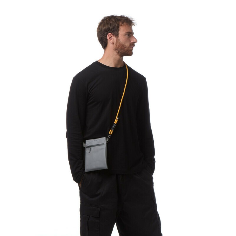 Borsa a tracolla unisex impermeabile grigia, perfetta per portare cellulare, occhiali, portafogli ecc.
