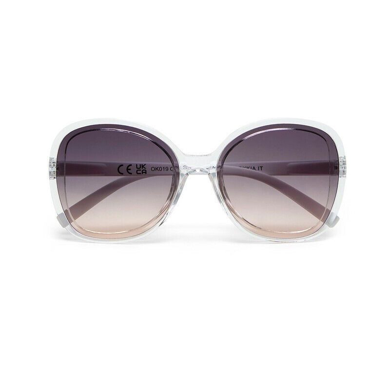 Occhiale da sole butterfly trasparente con lenti nero gradiente