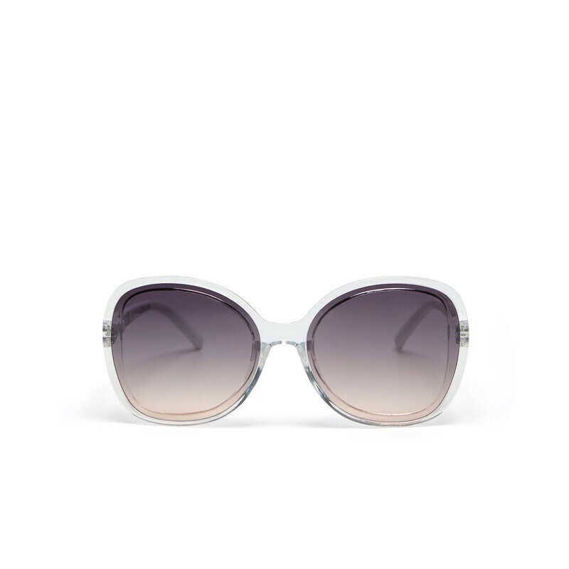 Occhiale da sole butterfly trasparente con lenti nero gradiente