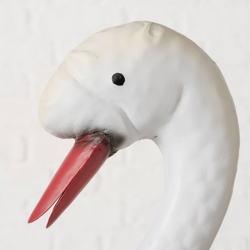 Cigno decorativo in metallo realizzato a mano