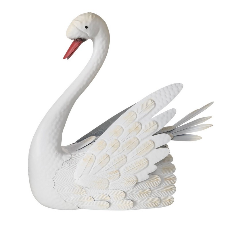 Cigno decorativo in metallo realizzato a mano