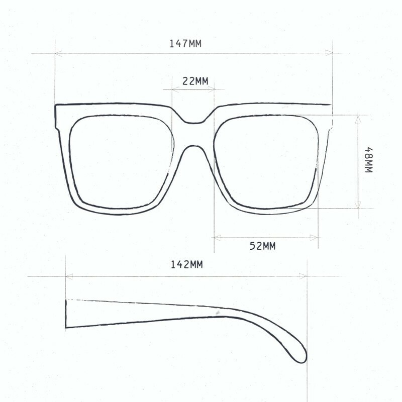 Occhiale da sole squadrato XL nero con lenti blu e rosa