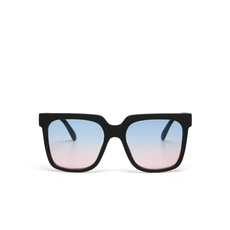 Occhiale da sole squadrato XL nero con lenti blu e rosa