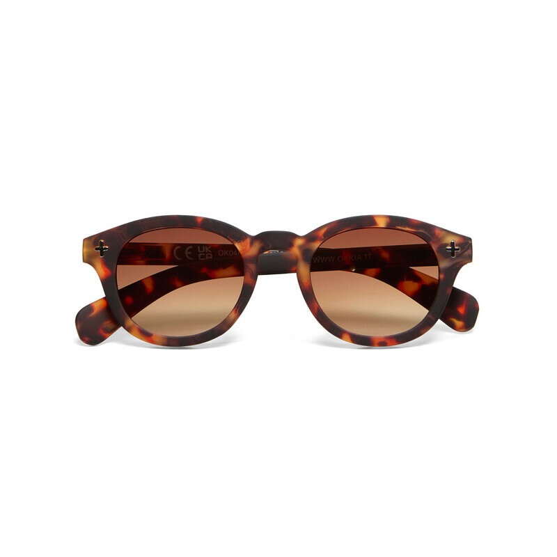 Occhiale da sole tondo havana con lenti marrone gradiente