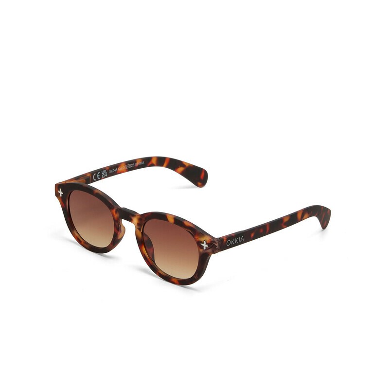 Occhiale da sole tondo havana con lenti marrone gradiente