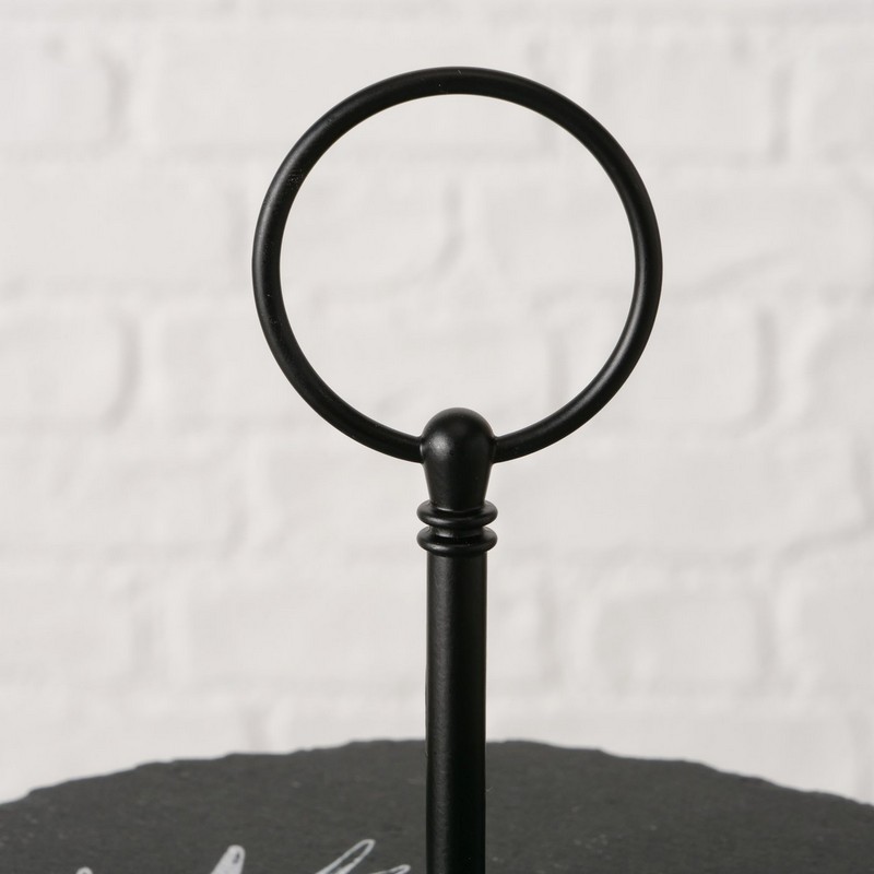 Alzata in ardesia a 2 piani decorata con cervi, perfetta come idea regalo per la cucina