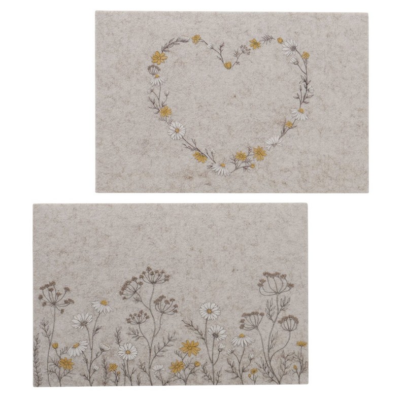 Tovaglietta in feltro decorata con campo di fiori, perfetta come decoro primaverile