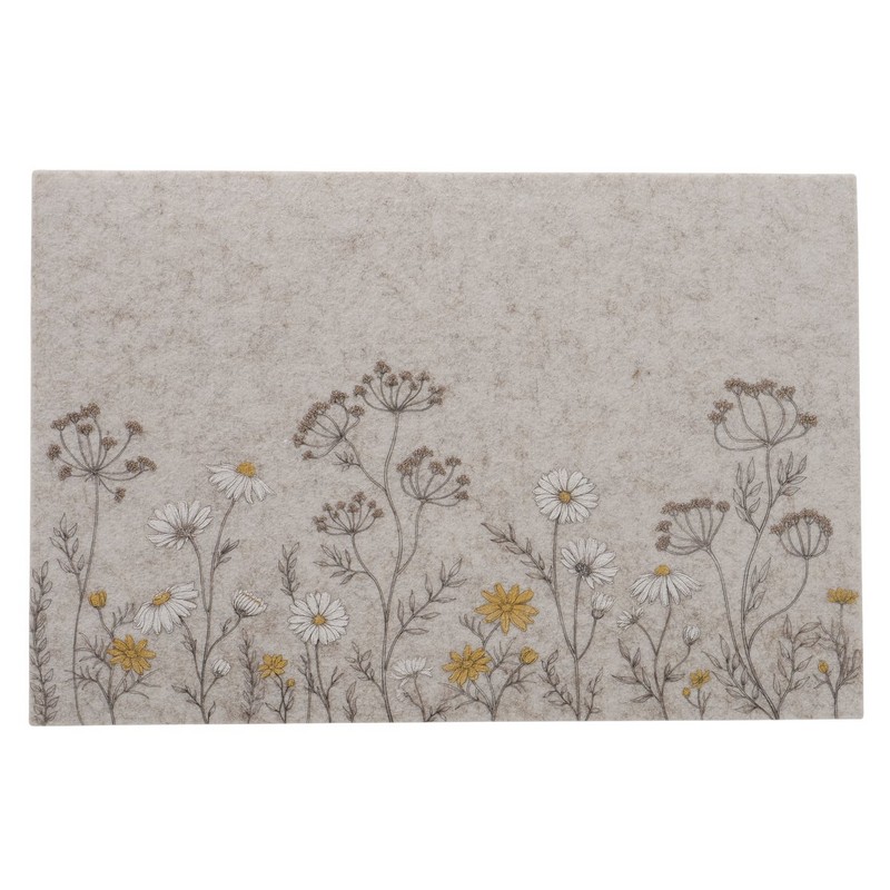 Tovaglietta in feltro decorata con campo di fiori, perfetta come decoro primaverile