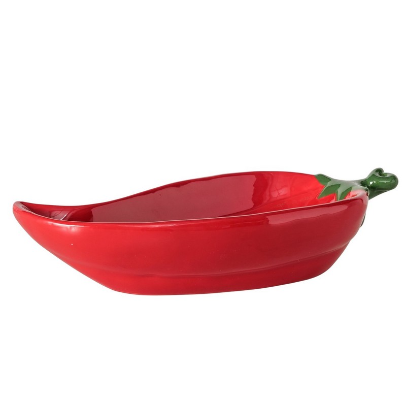 Ciotola a forma di peperoncino rosso in ceramica, adatta al contatto con gli alimenti