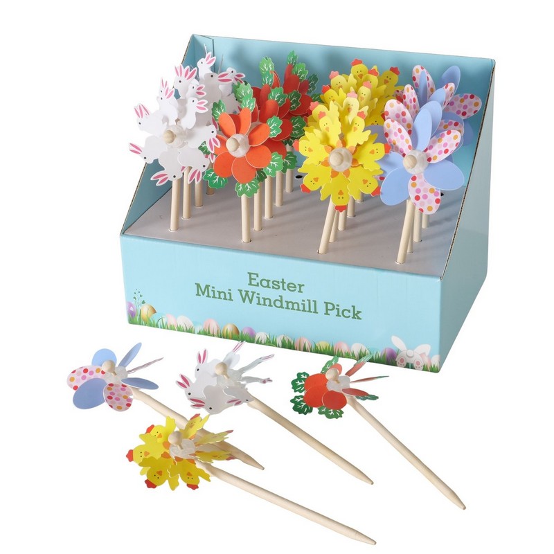 Girandola primaverile assortita in 4 varianti (spedite in base alla disponibilità): conigli, carote, pulcini e a pois
