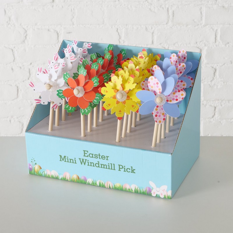 Girandola primaverile assortita in 4 varianti (spedite in base alla disponibilità): conigli, carote, pulcini e a pois