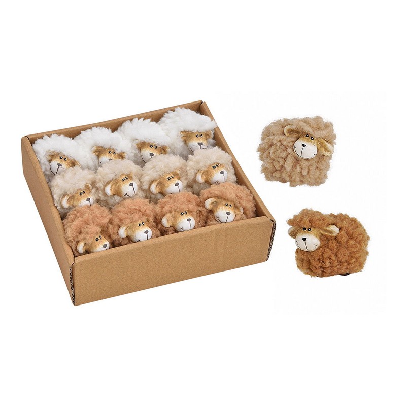 Pecora decorativa in argilla con pelliccia in 3 varianti assortite
