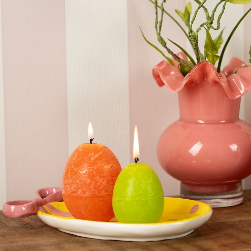 Candela a forma di uovo di Pasqua in 3 colori assortiti, perfette per le tue decorazioni di Pasqua