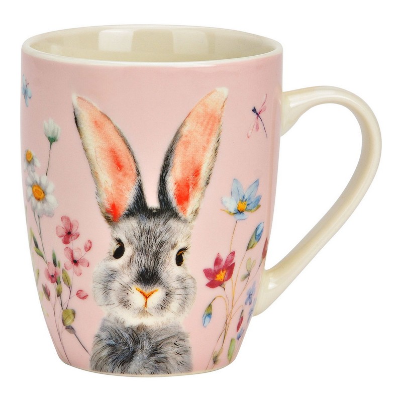 Tazza mug con coniglio pasquale e fiori, perfetta come regalo di Pasqua