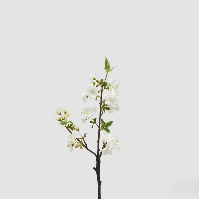 Ramo fiori di ciliegio bianchi artificiali