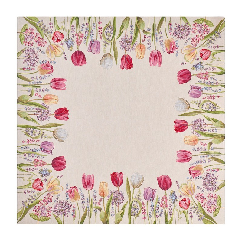 Centrotavola con tulipani in tessuto jacquard, perfetto come decorazione primaverile