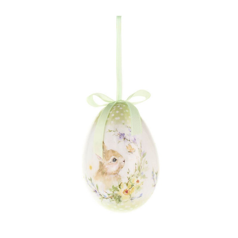 Set 6 uova di Pasqua decorate con conigli e pulcini, perfetto per le tue decorazioni di Pasqua