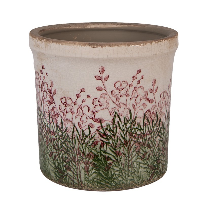 Vaso vintage decorato con piante e fiori