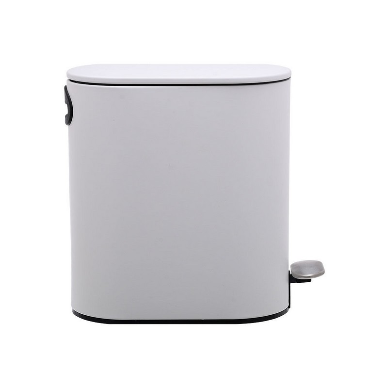 Cestino da bagno bianco opaco con pedale e chiusura delicata automatica