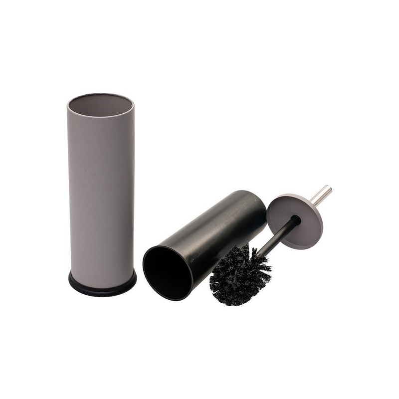 Scopino WC in silicone antibatterico in contenitore tortora opaco