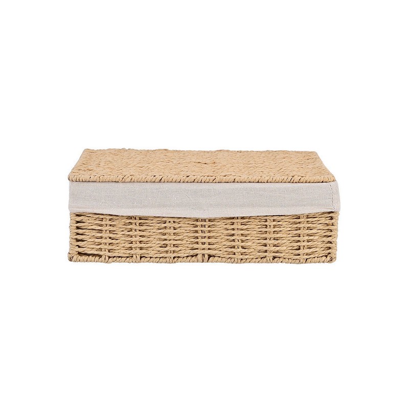 Cesto in vimini con rivestimento interno removibile e coperchio, per riporre vestiti, oggetti o qualunque altra cosa