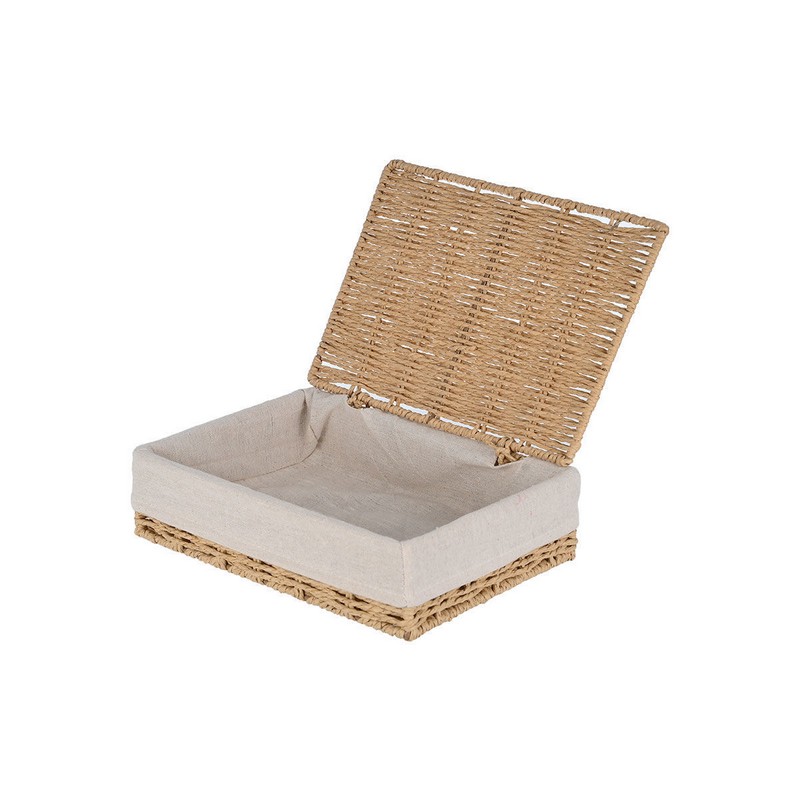 Cesto in vimini con rivestimento interno removibile e coperchio, per riporre vestiti, oggetti o qualunque altra cosa