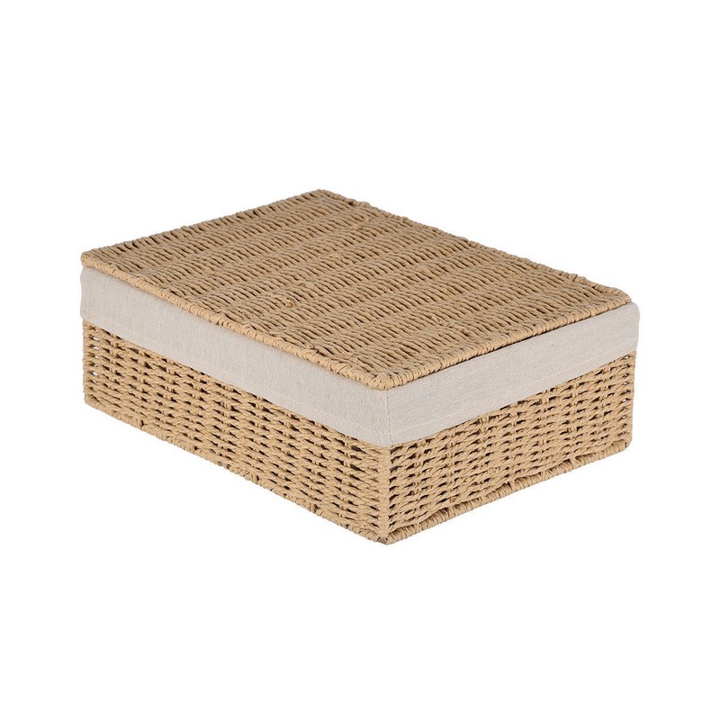 Cesto in vimini con rivestimento interno removibile e coperchio, per riporre vestiti, oggetti o qualunque altra cosa