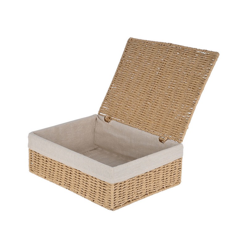 Cesto in vimini con rivestimento interno removibile e coperchio, per riporre vestiti, oggetti o qualunque altra cosa