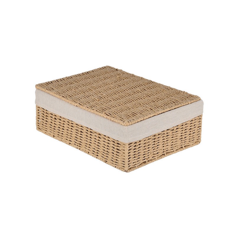 Cesto in vimini con rivestimento interno removibile e coperchio, per riporre vestiti, oggetti o qualunque altra cosa