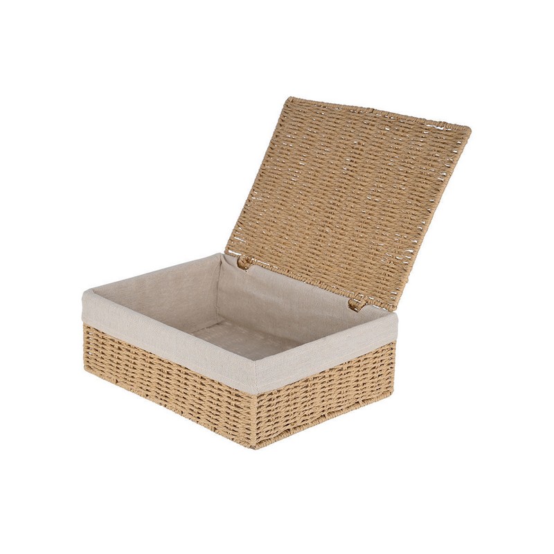 Cesto in vimini con rivestimento interno removibile e coperchio, per riporre vestiti, oggetti o qualunque altra cosa