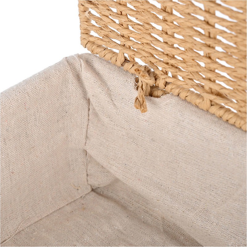Cesto in vimini con rivestimento interno removibile e coperchio, per riporre vestiti, oggetti o qualunque altra cosa