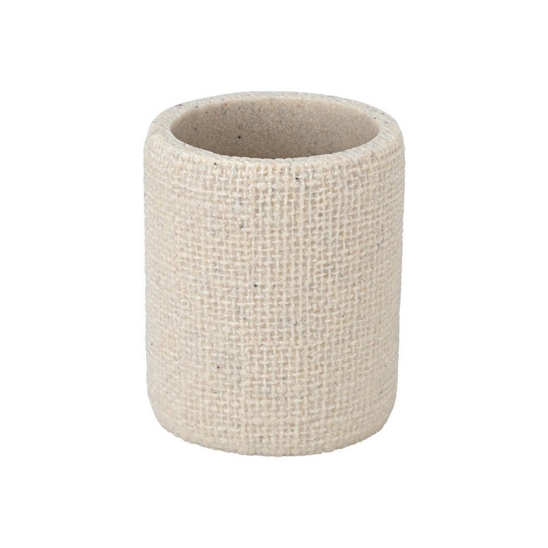 Porta spazzolini in resina effetto juta, utilizzabile anche come portapenne