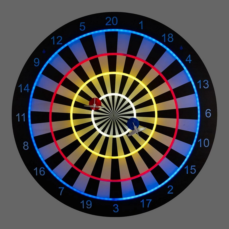 Gioco freccette con bersaglio effetto neon, una divertentissima idea regalo per adulti e bambini