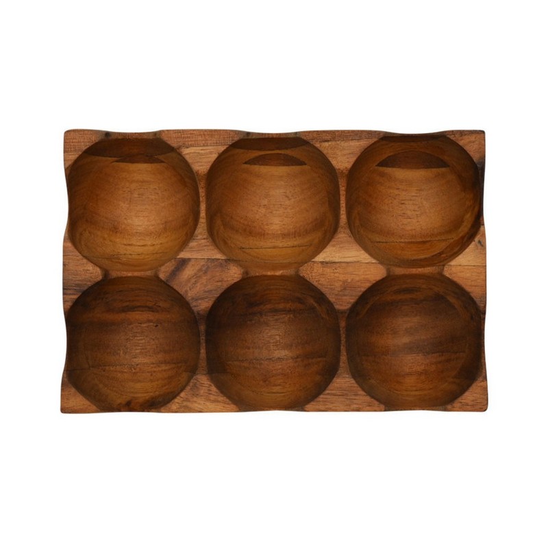 Porta uova da 6 posti in legno di acacia