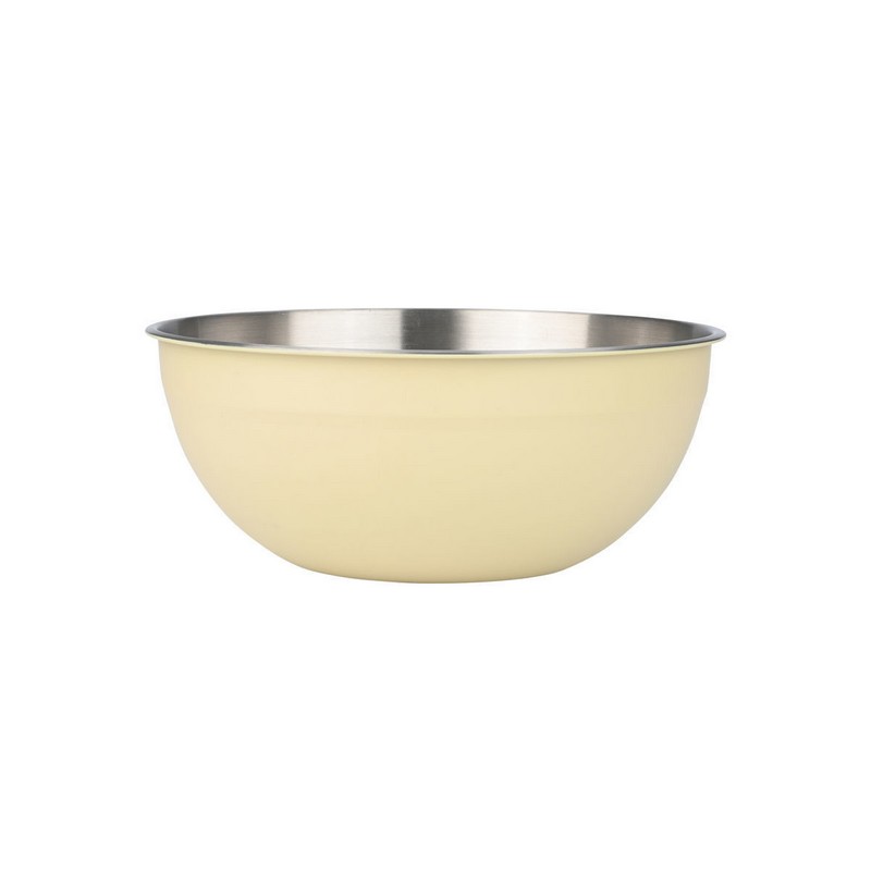 Mixing bowl in acciaio con esterno color crema, perfetta come idea regalo per la cucina