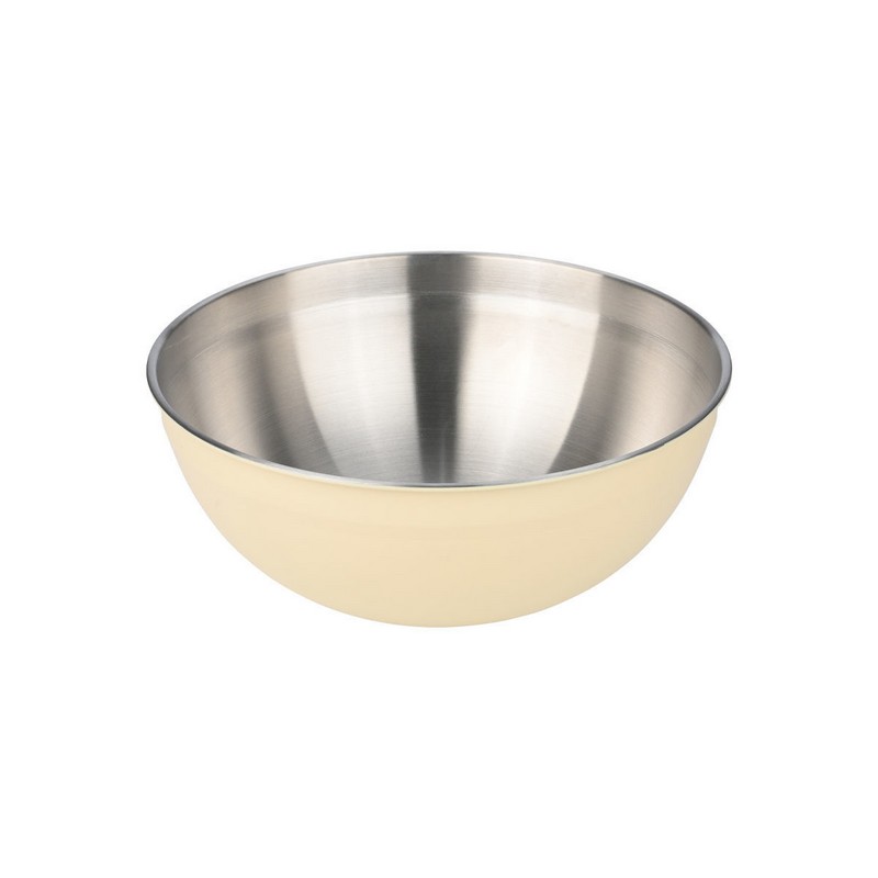 Mixing bowl in acciaio con esterno color crema, perfetta come idea regalo per la cucina