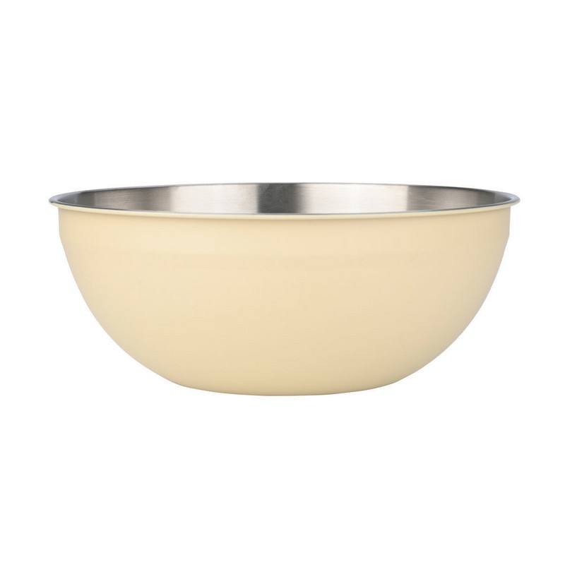 Mixing bowl in acciaio con esterno color crema, perfetta come idea regalo per la cucina