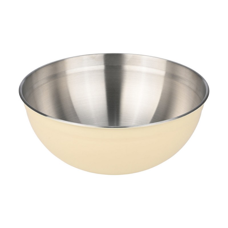 Mixing bowl in acciaio con esterno color crema, perfetta come idea regalo per la cucina