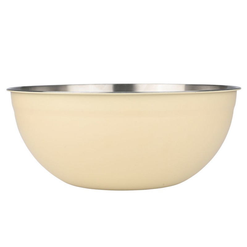 Mixing bowl in acciaio con esterno color crema, perfetta come idea regalo per la cucina