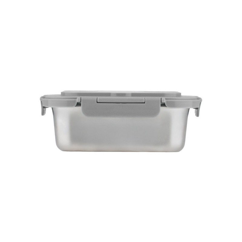 Portapranzo in acciaio inossidabile con due scomparti e posate (forchetta e coltello), capacità 1.2 litri