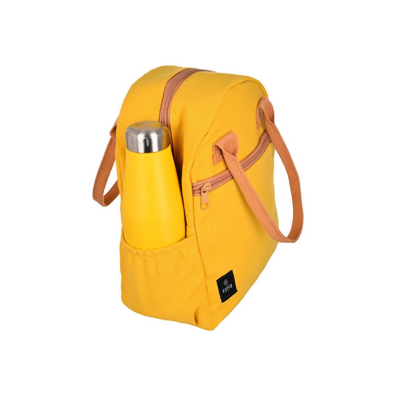 Borsa termica in cotone giallo da 7 litri con manici