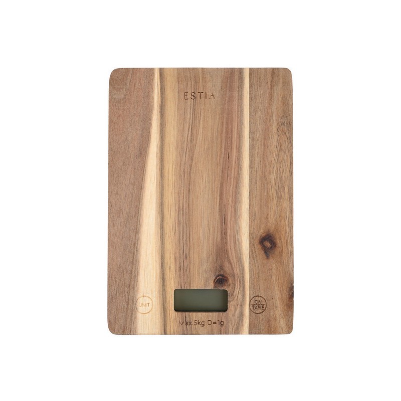 Bilancia da cucina digitale in legno di acacia, peso massimo 5 kg