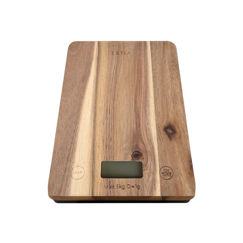 Bilancia da cucina digitale in legno di acacia, peso massimo 5 kg
