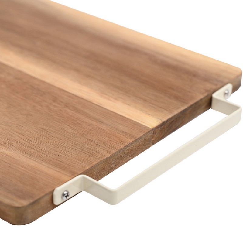 Tagliere in legno di acacia con manico in metallo
